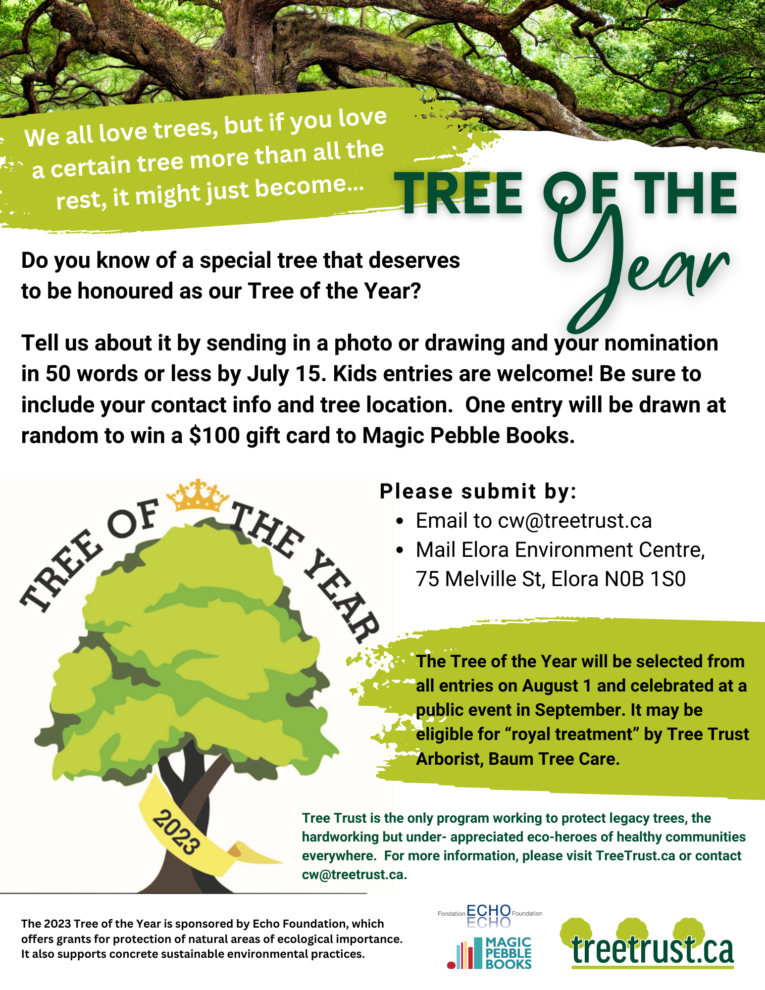 Tree of the Year poster 2023