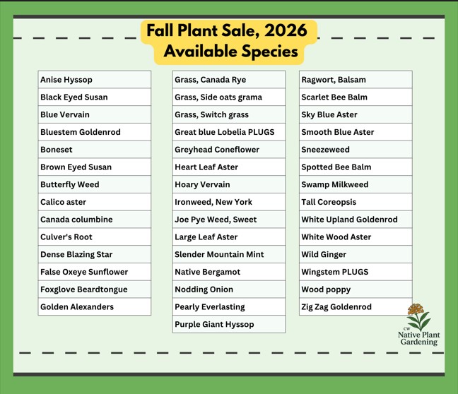 Fall Plant sale small image of avail plants